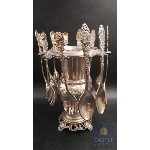 20B - Vintage Traditional Cyprus White Metal Basket with Pedestal Base Twin Handled with Hangers for 12 x ... 