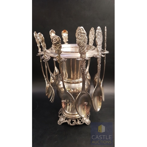 20B - Vintage Traditional Cyprus White Metal Basket with Pedestal Base Twin Handled with Hangers for 12 x ... 