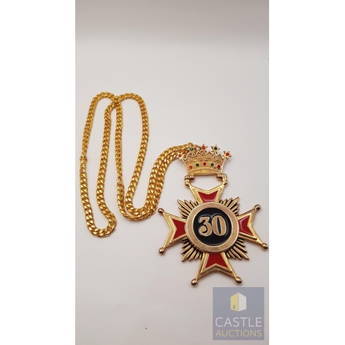 353 - Masonic Rose Croix 30th Degree Collar Jewel, Collectible Regalia Designed for Ceremonial Wear and Re... 