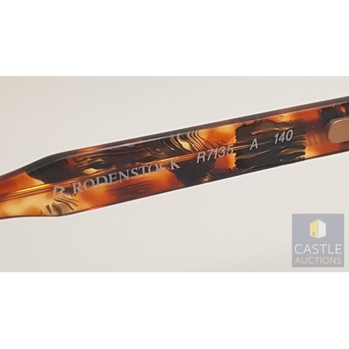 354B - RODENSTOCK 'Tortoiseshell' Frame for Prescription Glasses, R7135 A 140, Made in Germany with Fabric ... 