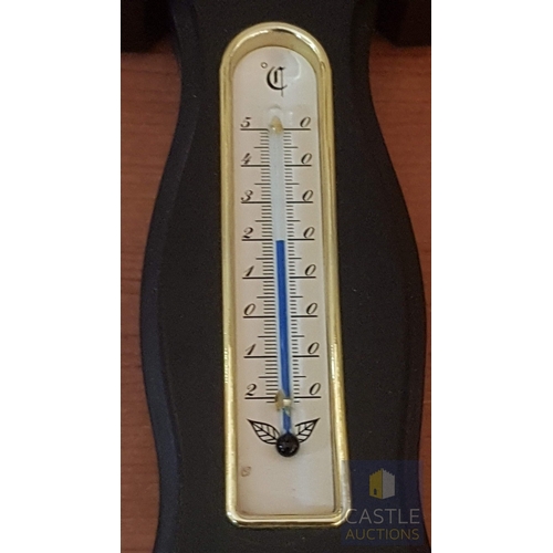 355A - Vintage Banjo- Style Wall Plaque Collectible Weather Station (Barometer/Thermometer/Hygrometer), Woo... 
