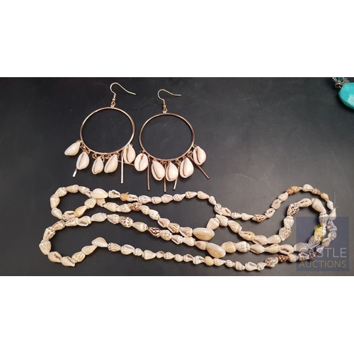 368 - Collection of Handicraft Costume Jewelry, Made of Natural Stones, Together 'Friendship' Candle Holde... 