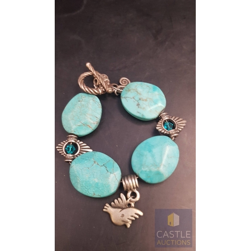 368 - Collection of Handicraft Costume Jewelry, Made of Natural Stones, Together 'Friendship' Candle Holde... 