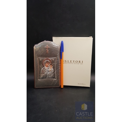 372 - 3x Holy Icons; 2x Mother with Child (Approx. 6cm x 11.5cm / 8cm x 14.5cm) and 1x Saint Stylianos (Ap... 