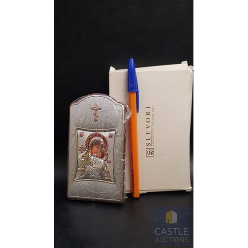 372 - 3x Holy Icons; 2x Mother with Child (Approx. 6cm x 11.5cm / 8cm x 14.5cm) and 1x Saint Stylianos (Ap... 