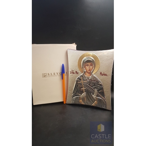 373 - 'SLEVORI' 4x Holy Ikon; 'The last supper', 'Lady of Sorrows/Seven Swords', 'Virgin Mary Gerontissa/ ... 