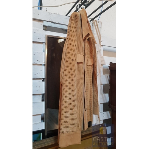 81 - Camel Suede Button Down Top , 'Brian Anthony Exclusive Menswear', In The Style of a Long-Sleeved Shi... 