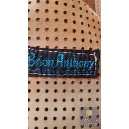 81 - Camel Suede Button Down Top , 'Brian Anthony Exclusive Menswear', In The Style of a Long-Sleeved Shi... 