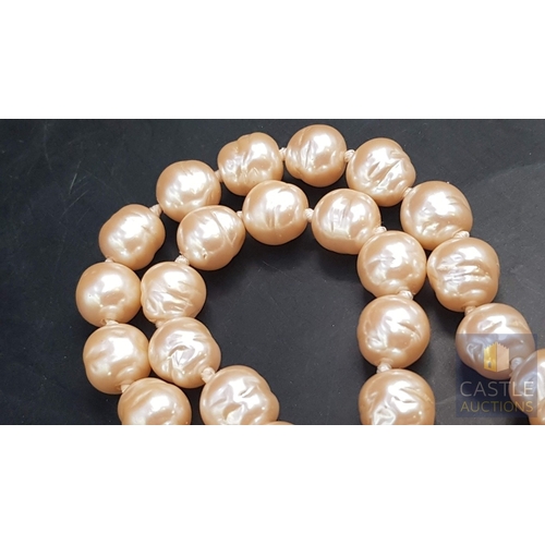 93A - Gold Tone Freshwater Pearl Choker Necklace with Large Pearls Beads and Gold Colour and Ball Shape Cl... 