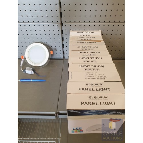 10 x Round Flush Fit LED Panel Lights. Unused In Original boxes.