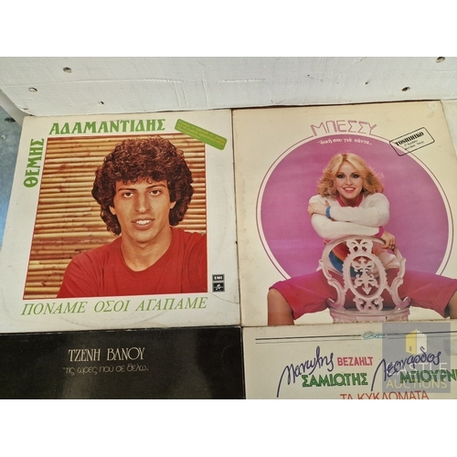 15 - Collection of Assorted Greek LP Vinyl Records, Inc. Stelios Korkolis, Manto, Paschalis, Themis Adama... 