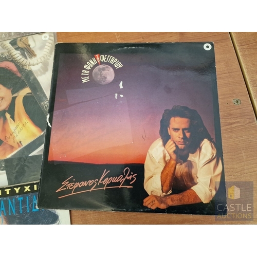 15 - Collection of Assorted Greek LP Vinyl Records, Inc. Stelios Korkolis, Manto, Paschalis, Themis Adama... 
