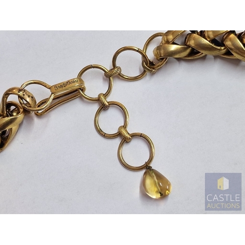 18 - 'Iradj Mioni' Statement Necklace, from New York Based Iranian Designer, with Large Cabochon Centre S... 