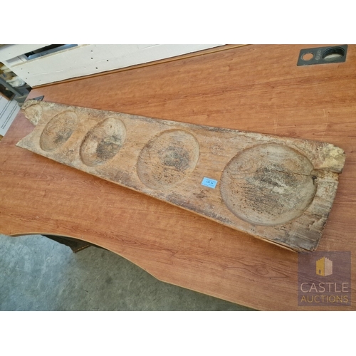 34 - Vintage Cypriot Wooden Bread Mould, 5-Part, (a/f), (Approx. L: 140cm)