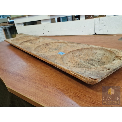 34 - Vintage Cypriot Wooden Bread Mould, 5-Part, (a/f), (Approx. L: 140cm)