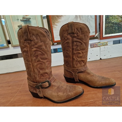 37 - Pair of Real Leather Boots, Hand Made in Cyprus, (Size: 42)