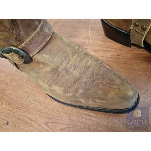 37 - Pair of Real Leather Boots, Hand Made in Cyprus, (Size: 42)