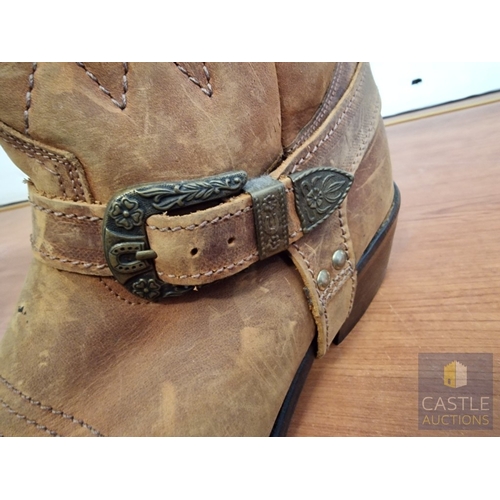 37 - Pair of Real Leather Boots, Hand Made in Cyprus, (Size: 42)