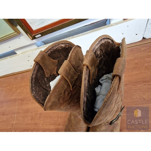 37 - Pair of Real Leather Boots, Hand Made in Cyprus, (Size: 42)