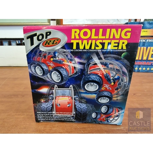 39 - 'Universal' US Aircraft Carrier Toy / Model, Together with 'Top R/C' Rolling Twister Radio Controlle... 