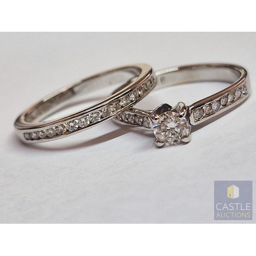 13 - Stunning, Perfectly Matched White Gold & Diamond Engagement Ring AND Wedding Band, by 'Carats', Cypr... 