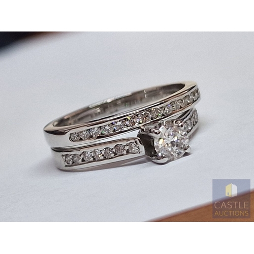 13 - Stunning, Perfectly Matched White Gold & Diamond Engagement Ring AND Wedding Band, by 'Carats', Cypr... 