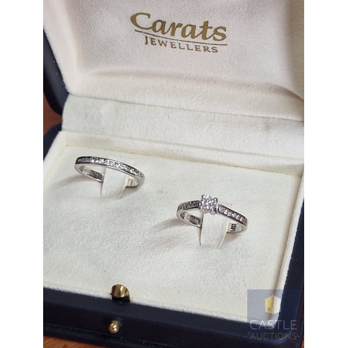 13 - Stunning, Perfectly Matched White Gold & Diamond Engagement Ring AND Wedding Band, by 'Carats', Cypr... 
