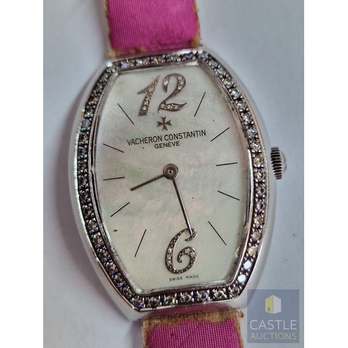 19A - Vacheron Constantin 'Egerie' 25540 18ct (750) White Gold & Diamond Bezel Tonneau Form Ladies Wrist W... 
