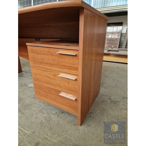 40 - Cherry Colour Office / Home Desk with Drawers, (Approx. 138 x 67cm)