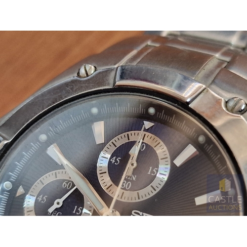 186 - SEIKO Coutura Gent's Stainless Steel Wrist Watch, Model: 7T62-OJBO, with Date, Alarm, on Bracelet St... 
