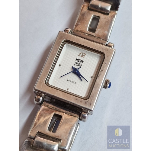 187 - Loisir 'Prive' Ladies Wrist Watch with Square Dial, on 925 Silver Bracelet Strap, Quartz, Running Wh... 