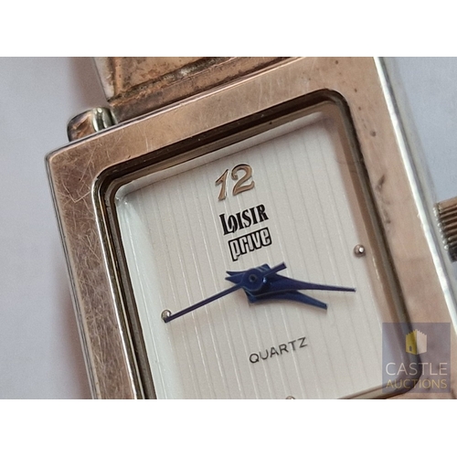 187 - Loisir 'Prive' Ladies Wrist Watch with Square Dial, on 925 Silver Bracelet Strap, Quartz, Running Wh... 