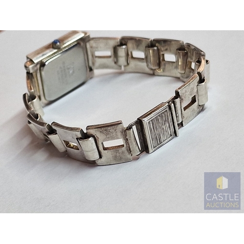 187 - Loisir 'Prive' Ladies Wrist Watch with Square Dial, on 925 Silver Bracelet Strap, Quartz, Running Wh... 