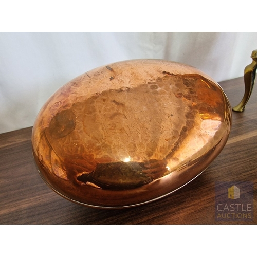 191 - Copper & Brass Hot Water Bottle and Kettle, Together with Brass Trivet Stand and Vintage Crumb Tray ... 