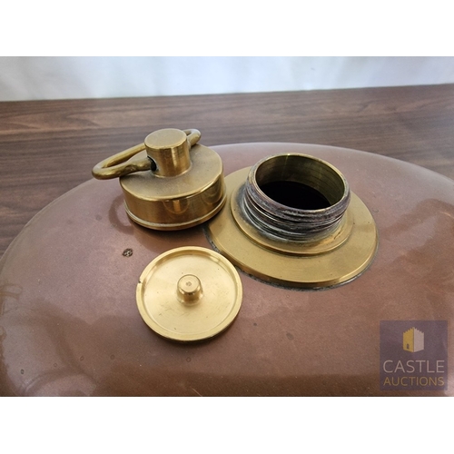 191 - Copper & Brass Hot Water Bottle and Kettle, Together with Brass Trivet Stand and Vintage Crumb Tray ... 
