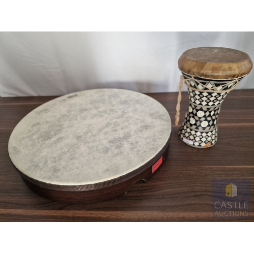 181 - Frame Drum / Bodhran-Style Drum, Fitted with REMO Fiberskyn 3 Synthetic Head, in Wooden Frame with G... 
