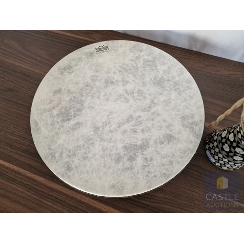 181 - Frame Drum / Bodhran-Style Drum, Fitted with REMO Fiberskyn 3 Synthetic Head, in Wooden Frame with G... 