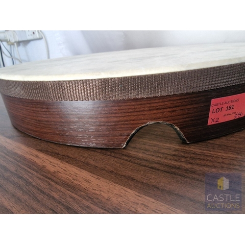 181 - Frame Drum / Bodhran-Style Drum, Fitted with REMO Fiberskyn 3 Synthetic Head, in Wooden Frame with G... 