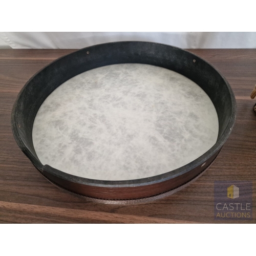 181 - Frame Drum / Bodhran-Style Drum, Fitted with REMO Fiberskyn 3 Synthetic Head, in Wooden Frame with G... 