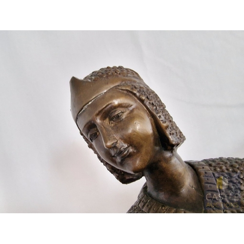 182 - Art Deco Style Bronze Effect Figure of a Dancer in Stylised Costume, Raised on Circular Stepped Plin... 
