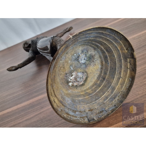 182 - Art Deco Style Bronze Effect Figure of a Dancer in Stylised Costume, Raised on Circular Stepped Plin... 
