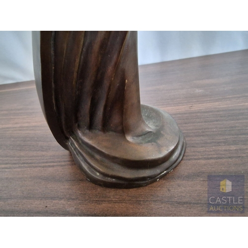 184 - Art Deco Style Bronze-Effect Figure of an Elegant Lady with Flowing Drapery and Stylised Form, on In... 
