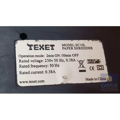 326 - 3x Electric Kitchen Tools; TEXET Paper Shredder, Model: SC10L, Oz Clarke Connoisseur Range Ice Crush... 