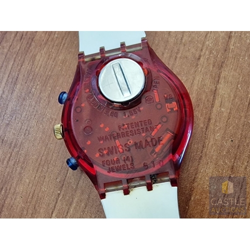 177 - Collectable SWATCH Chronograph Wrist Watch, (AG1995), 'Aqua Quorum Sport Watch' with Union Jack Sub ... 