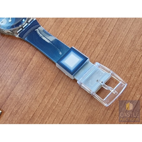 178 - Collectable SWATCH Wrist Watch; Ref: GK414, in Blue Tones with 'Today' Face, Date, Shaped Hands, Ske... 