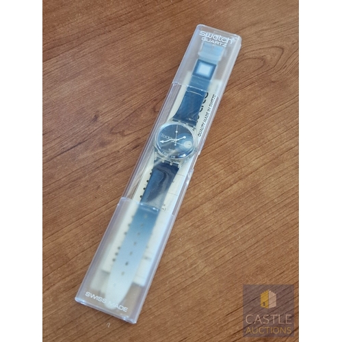 178 - Collectable SWATCH Wrist Watch; Ref: GK414, in Blue Tones with 'Today' Face, Date, Shaped Hands, Ske... 