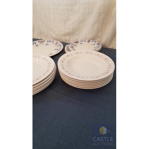 672F - 6 Of Each Porcelain Keradur Dinner Plates & Bowls, Together With 5 Other Plates. (11)