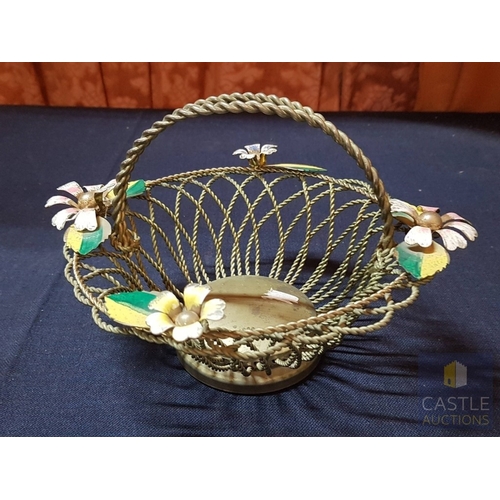 675G - Vintage and Retro Items;  Vintage Silver Tone Ice Bucket with an Engraved Floral Pattern, Retro Whit... 