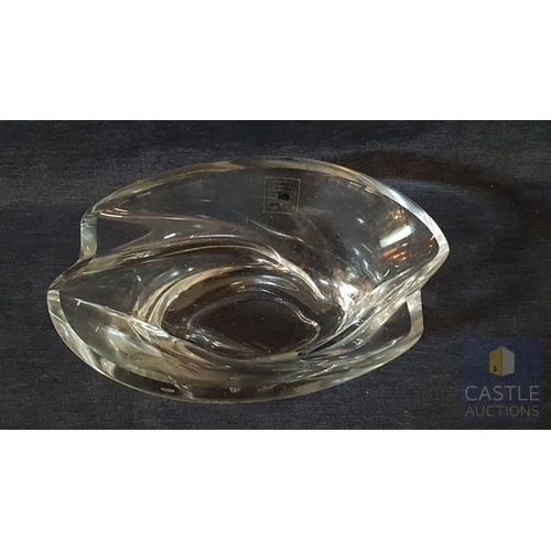 676F - 'Janetos' Small Crystal Sweet Bowl (Approx. 18cm x 12cm x 8cm), Decorated with Handmade Silver 925 '... 