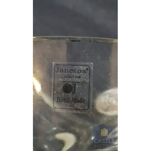676F - 'Janetos' Small Crystal Sweet Bowl (Approx. 18cm x 12cm x 8cm), Decorated with Handmade Silver 925 '... 